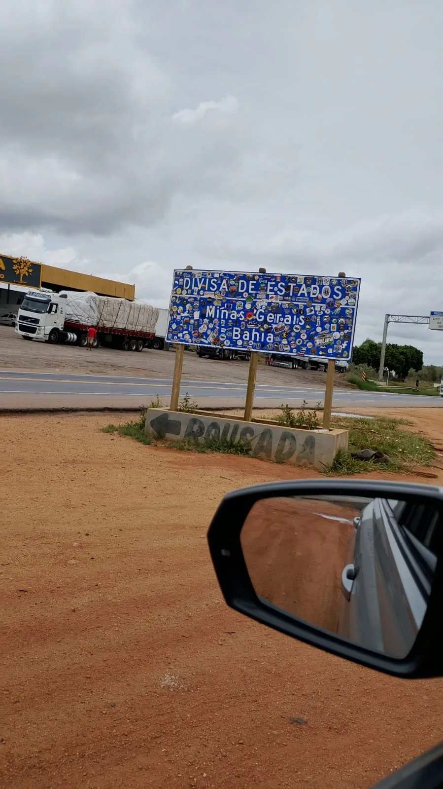 Registro de rota na divisa entre Minas Gerais e Bahia